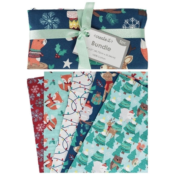 Create it Woodland Creatures Fabric Bundle 5pc 18" x 21" - Picture 1 of 8